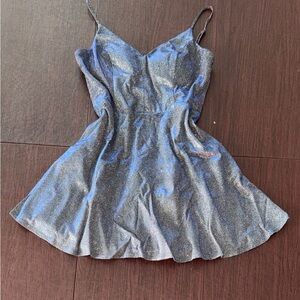 Elegant Blue Duochrome Glitter Dress